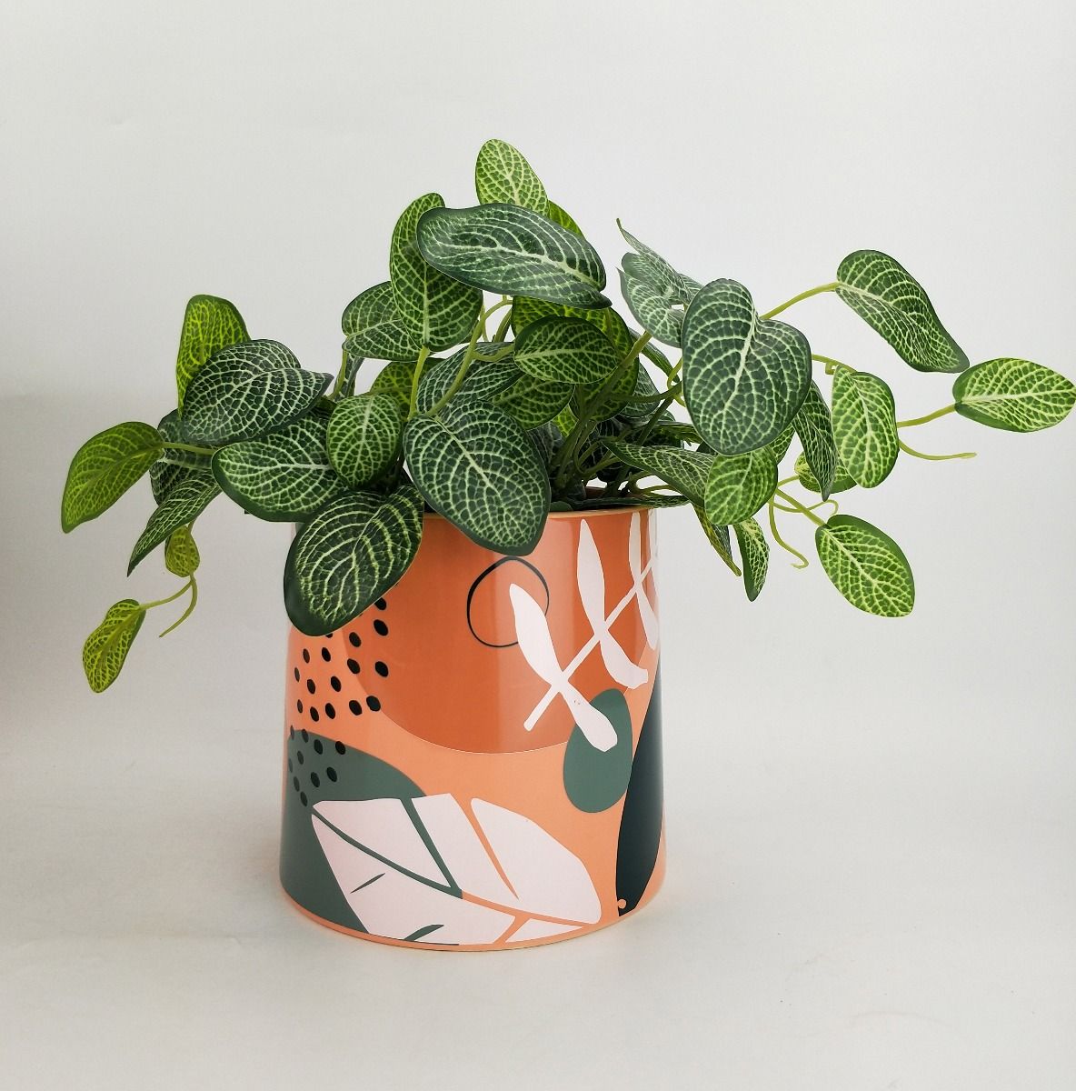 Urban Esme Foliage Planter – Pink, Green, White, and Terra Ceramic Pot for Indoor Plants (12cm & 16cm)