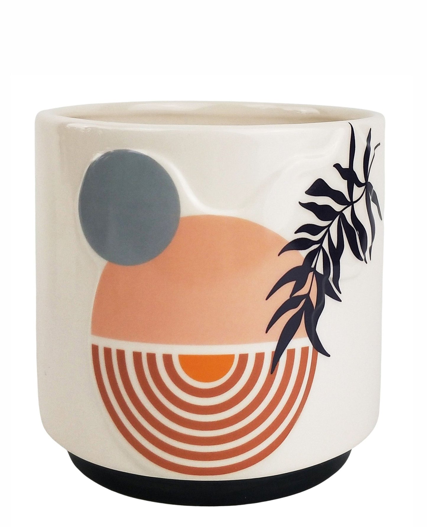 Urban Quinn Abstract Rainbow Planter – Multicolour Ceramic Pot with Rainbow Design for Indoor Plants (13cm