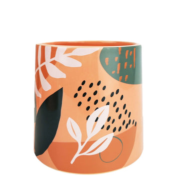 Urban Esme Foliage Planter – Pink, Green, White, and Terra Ceramic Pot for Indoor Plants (12cm & 16cm)