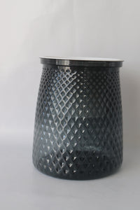 Grey Textured plastic self-watering planter with water reservoir for easy care