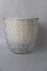 Self-Watering Pot – Modern Diamond Plastic Design (White) - Leaf of Faith SA