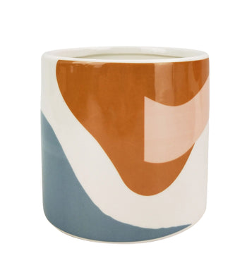 Urban Elena Abstract Planter – Pink and Blue Ceramic Pot for Indoor Plants (12cm & 16cm)