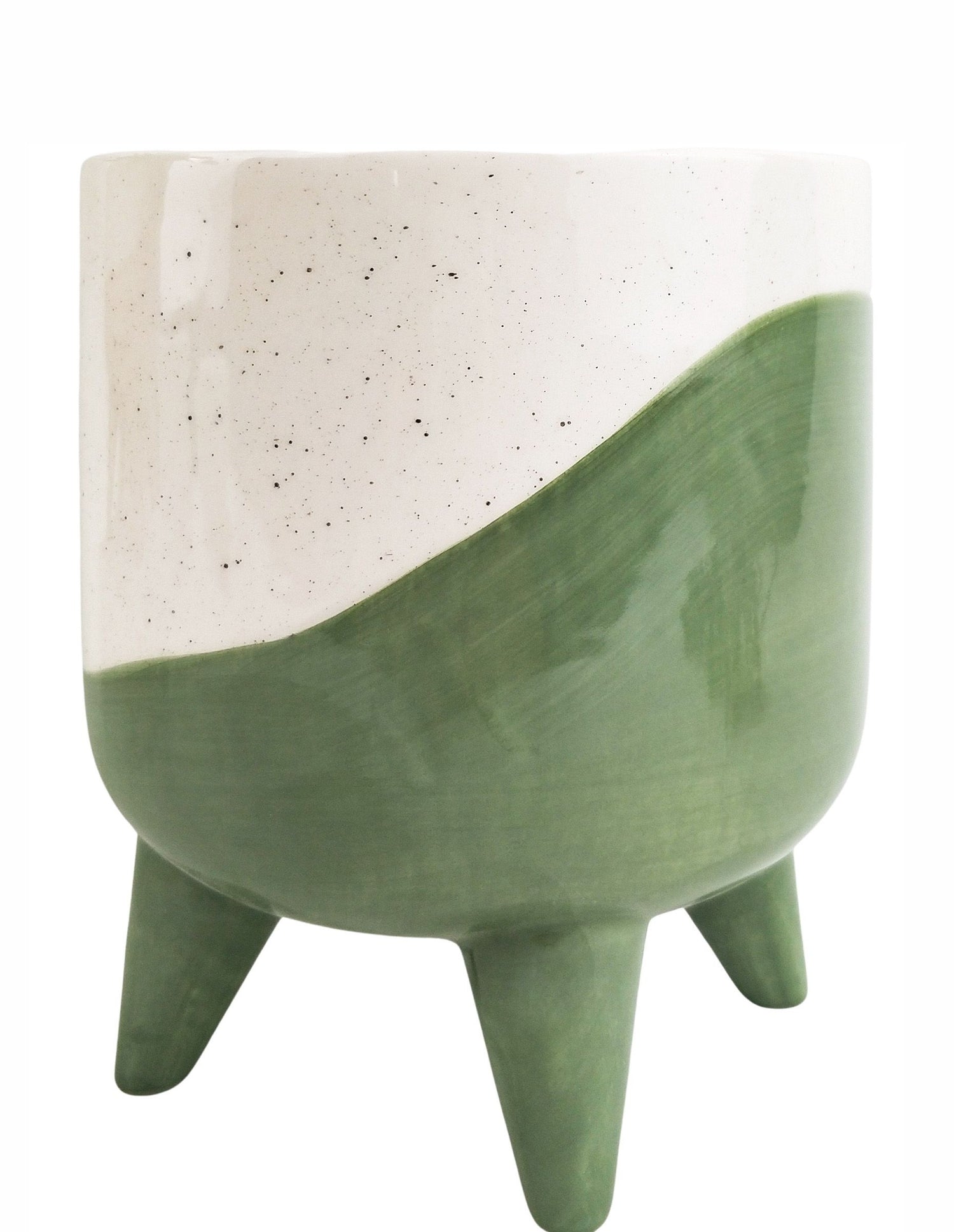 Avery Dot Planter with Legs Green Medium 16cm - Leaf of Faith SA